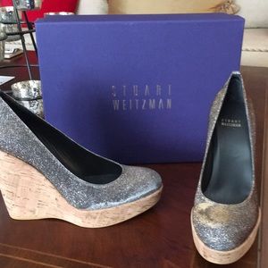 Stuart Weitzman Corkswoon Pyrite Nocturne shoes